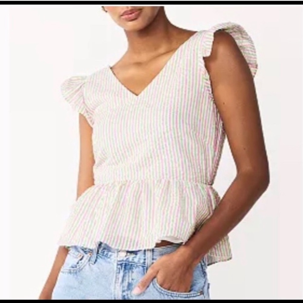 Draper James RSVP Flutter Sleeve Peplum Top